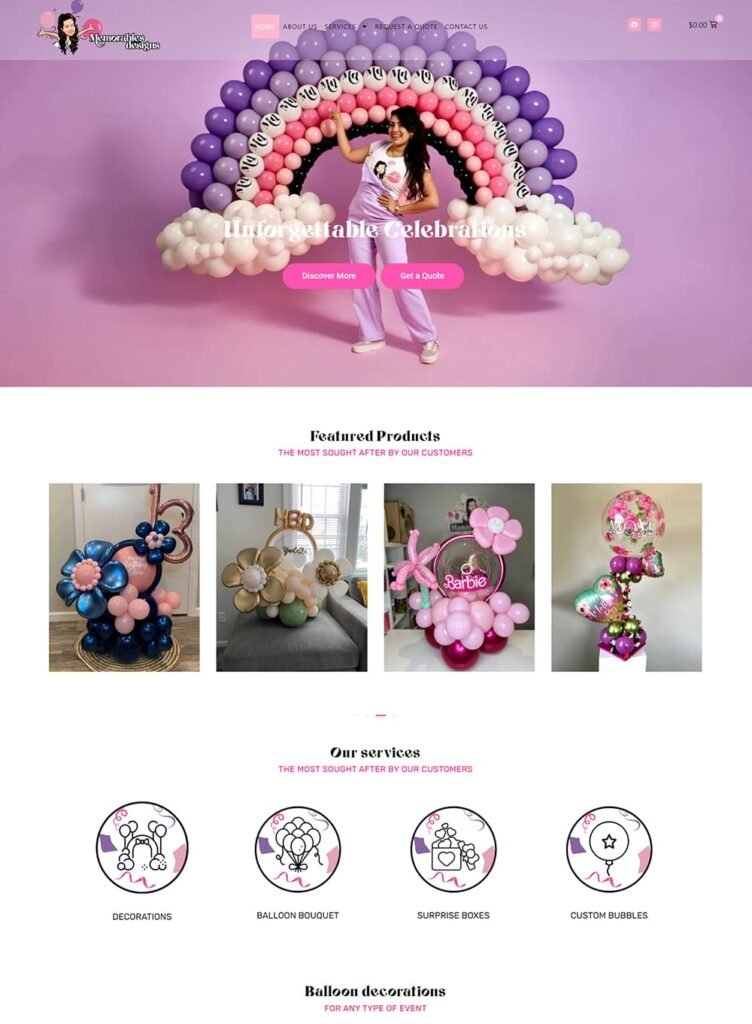 MEMORABLE Balloons web