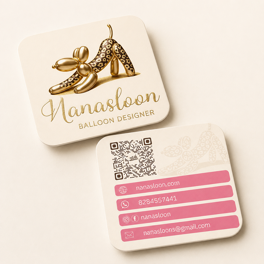 Tarjeta con código QR diseñada para una marca